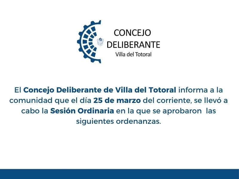 Sesión Ordinaria 25 de marzo