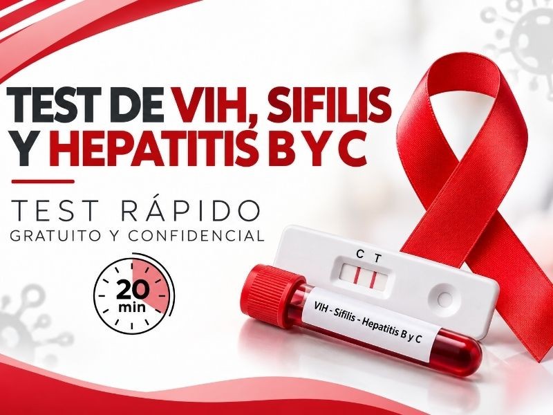 Test rápidos, gratuitos y confidenciales disponibles en el Centro de Atención Primaria de la Salud